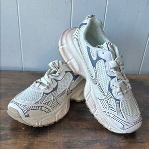 Fashion Nova White and Gray Sneakers